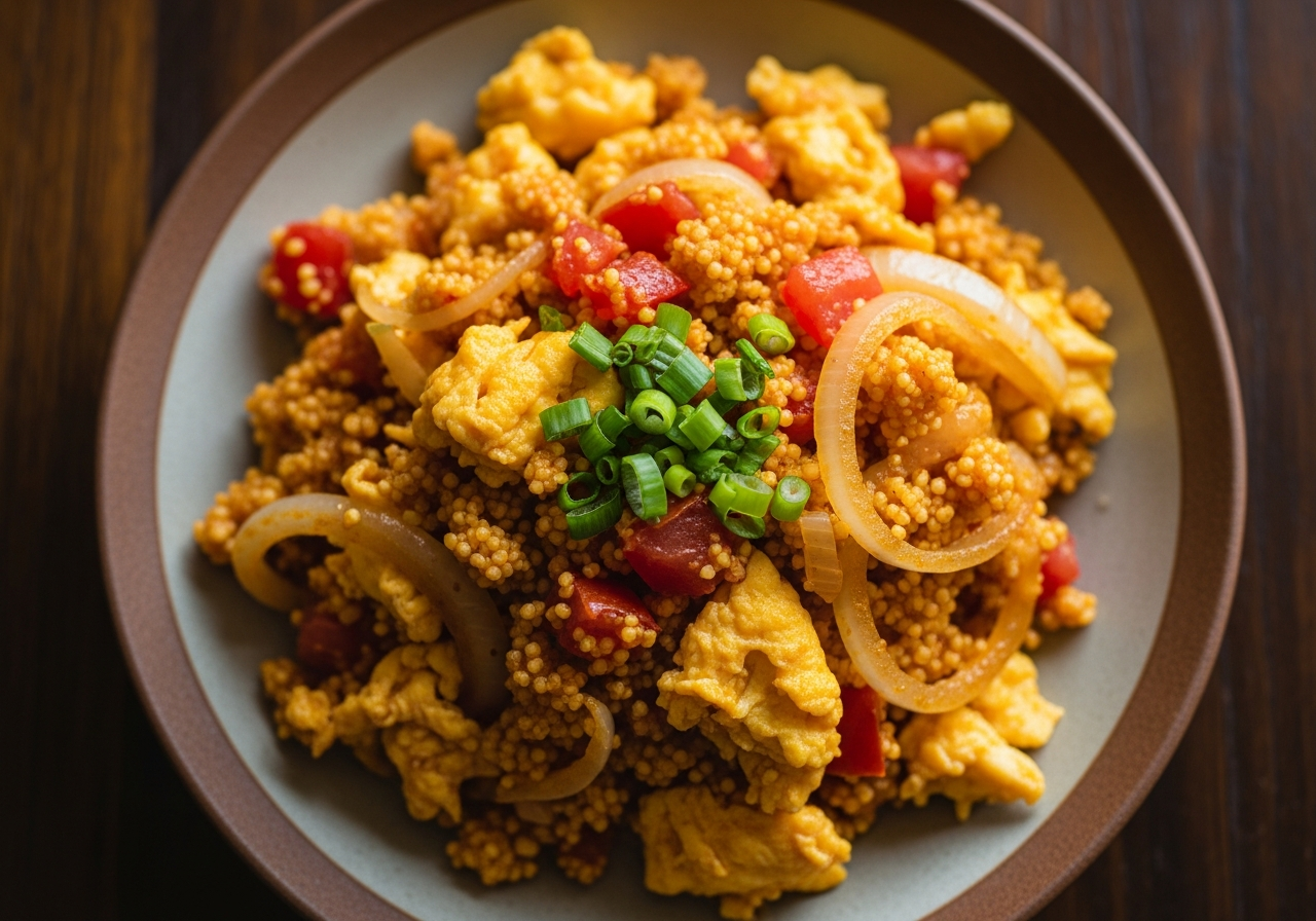 Gari Fortor (Cassava Granule Stir-Fry) — authentic Ghanaian recipe